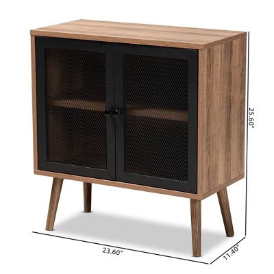 Yuna Natural Brown Wood And Metal 2 Door Storage Cabinet Natural Brown/Black - Baxton Studio - Image 10