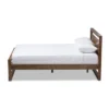 King Torino Mid Century Modern Solid Wood Open Frame Style Platform Bed Brown - Baxton Studio