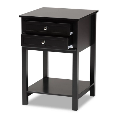 2 Drawer Willow Wood Nightstand - Baxton Studio