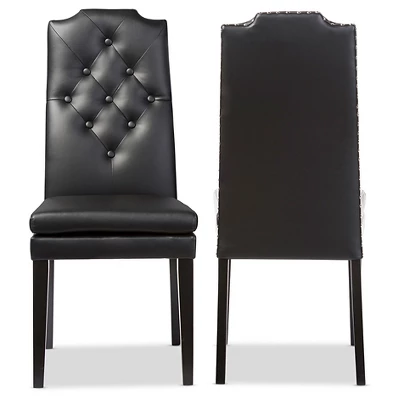 Set Of 2 Dylin Modern And Contemporary Faux Leather Dining Chairs - Baxton Studio - Image 2