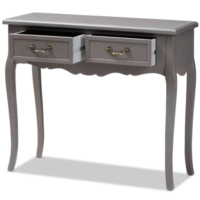Capucine Finished Wood 2 Drawer Console Table Gray - Baxton Studio