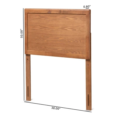 Twin Raya Wood Headboard Walnut - Baxton Studio - Image 4