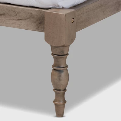 Iseline Wood Platform Bed Frame - Baxton Studio - Image 3