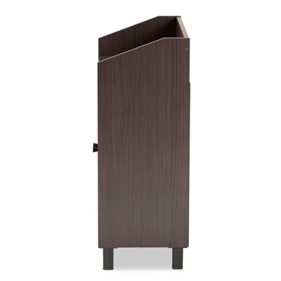 Rossin Wood 2 Door Entryway Shoe Cabinet - Baxton Studio - Image 3