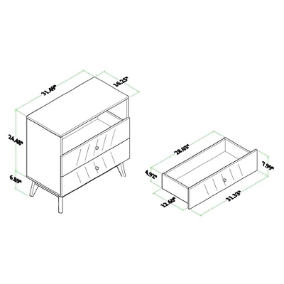 Hartman Wood 3 Drawer Storage Chest Walnut Brown - Baxton Studio - Image 9