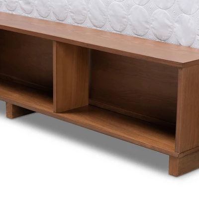 4 Drawer Vita Modern Transitional Wood Platform Storage Bed Walnut/Brown - Baxton Studio - Image 6