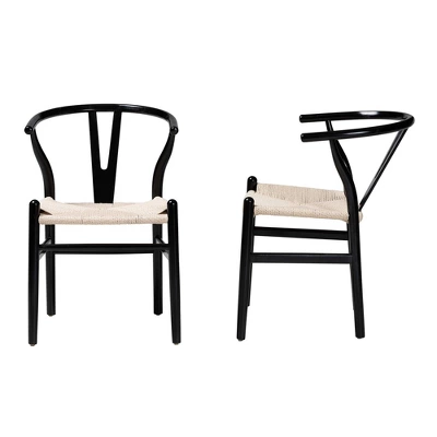 2pc Paxton Wood Dining Chair Set - Baxton Studio - Image 3