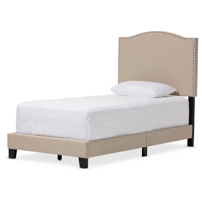 Twin Benjamin Modern And Contemporary Linen Upholstered Arched Platform Bed With Nailhead - Baxton Studio - Image 5