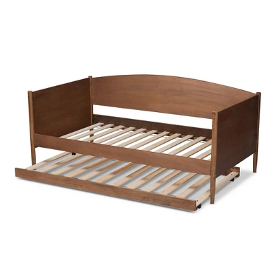 Twin Veles Wood Daybed With Trundle Ash Walnut - Baxton Studio - Image 4