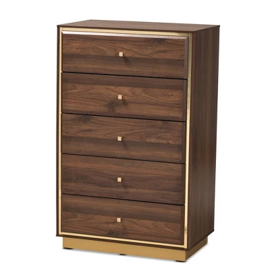 Cormac Wood And Metal 5 Drawer Storage Chest - Baxton Studio - Image 11