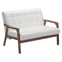 Mid-Century Masterpieces Loveseat White - Baxton Studio