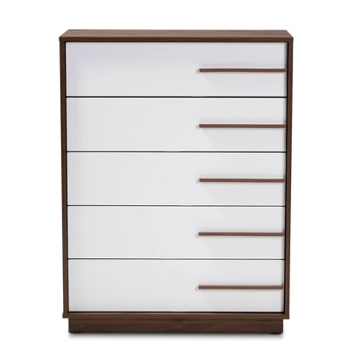 Mette Walnut Finished Wood Chest White - Baxton Studio - Image 6