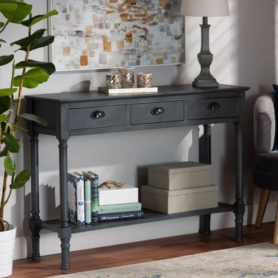 Garvey Wood 3 Drawer Entryway Console Table - Baxton Studio - Image 6