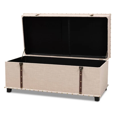 Kyra Fabric Upholstered Storage Trunk Ottoman - Baxton Studio