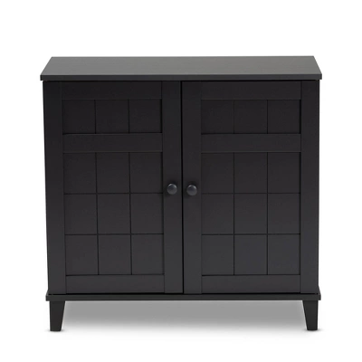 Shelf Wood Shoe Storage Cabinet Glidden Finished Dark Gray - Baxton Studio - Image 8