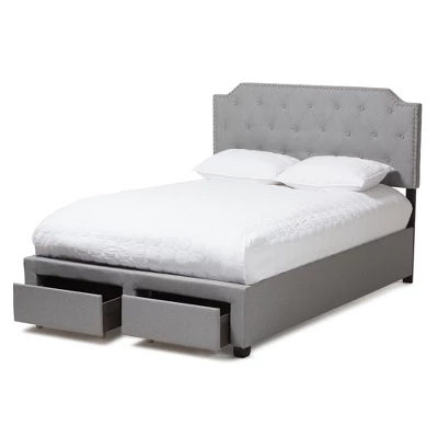 Aubrianne Modern And Contemporary Fabric Upholstered Storage Bed Gray - Baxton Studio - Image 5
