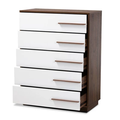 Mette Walnut Finished Wood Chest White - Baxton Studio - Image 7