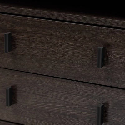 Glover Wood And Metal 2 Drawer Nightstand Brown/Gold - Baxton Studio - Image 5