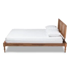 Romy Wood Platform Bed Ash Walnut - Baxton Studio