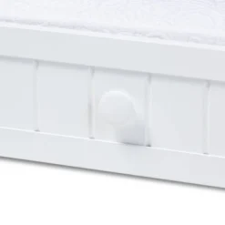 Twin Neves Wood Bed With Trundle White - Baxton Studio