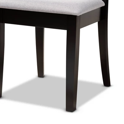 Set Of 2 Minette Dining Chair Gray/Espresso - Baxton Studio - Image 4