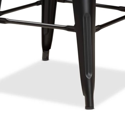 4pc Horton Metal Stackable Counter Stool Set - Baxton Studio - Image 3