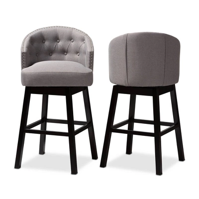 Set Of 2 Theron Swivel Barstools - Baxton Studio - Image 5