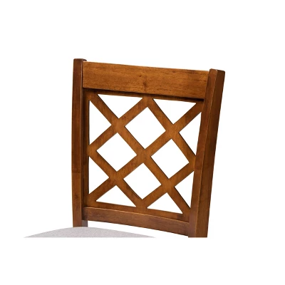 5pc Alora Fabric Upholstered Wood Pub Counter Height Dining Set Gray/Brown - Baxton Studio - Image 4