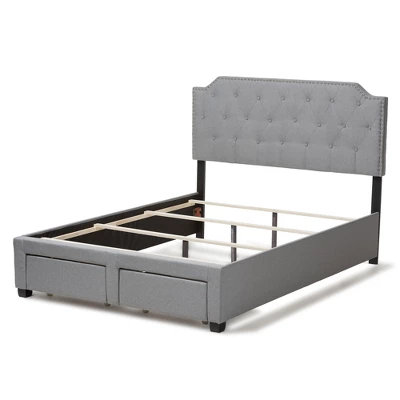 Aubrianne Modern And Contemporary Fabric Upholstered Storage Bed Gray - Baxton Studio - Image 7