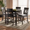 5pc Verina Upholstered Espresso Wood - Baxton Studio