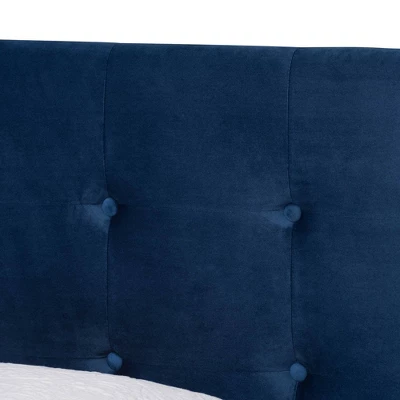 Caprice Glam Velvet Fabric Upholstered Panel Bed - Baxton Studio - Image 3