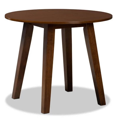 5pc Leon Modern Fabric Upholstered And Wood Dining Set Gray/Walnut - Baxton Studio - Image 2