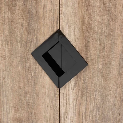 2 Door Wales Oak Wood Shoe Cabinet With Open Shelves Brown/Black - Baxton Studio - Image 6