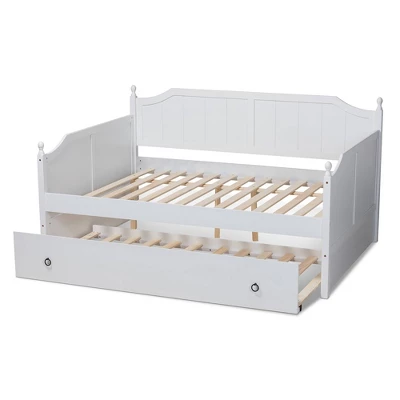 Full Millie Wood Daybed With Trundle White - Baxton Studio - Image 4