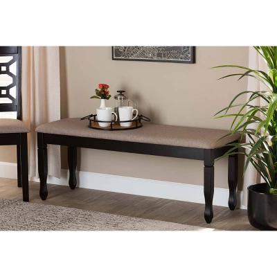 Corey Fabric Upholstered And Wood Dining Bench - Baxton Studio - Image 4