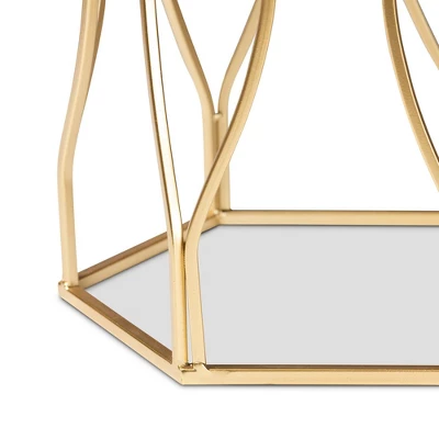 Kalena Metal End Table With Marble Tabletop Gold - Baxton Studio - Image 2