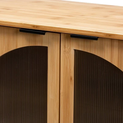 Naresh Bamboo Wood 2 Door Storage Cabinet Natural Brown - Baxton Studio - Image 5