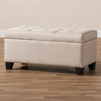 Michaela Modern And Contemporary Fabric Upholstered Storage Ottoman - Baxton Studio - Image 9