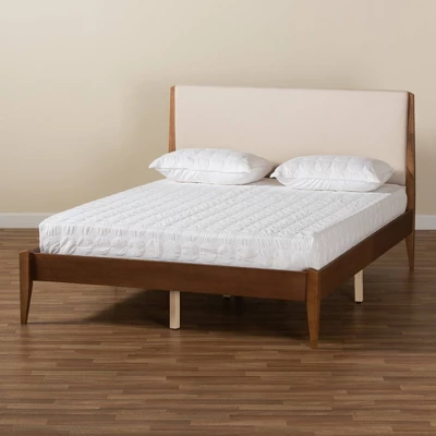 Lenora Wood Platform Bed - Baxton Studio - Image 7