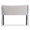 Cadence Modern And Contemporary Fabric Button Tufted Winged Headboard Gray - Baxton Studio