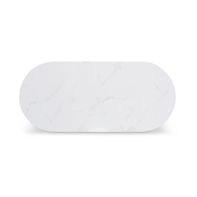 Mabel Metal Console Table With Faux Marble Tabletop Gold - Baxton Studio - Image 5