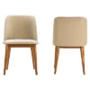 Lavin Mid-Century Faux Leather Dining Chairs - Brown Walnut/Beige (Set Of 2) - Baxton Studio