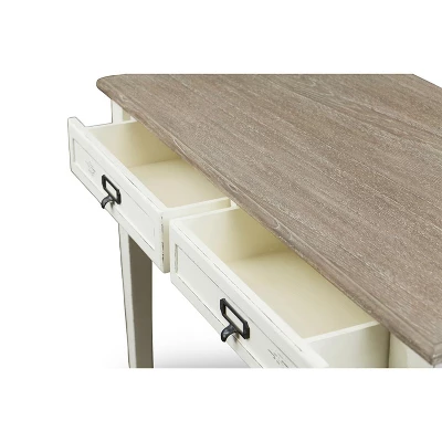 Dauphine Traditional French Accent Writing Desk White/Light Brown - Baxton Studio - Image 5