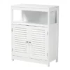 Rivera Wood And Metal 2 Door Bathroom Storage Cabinet White/Silver - Baxton Studio