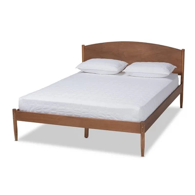 Leanora Wood Platform Bed Ash Walnut - Baxton Studio - Image 10