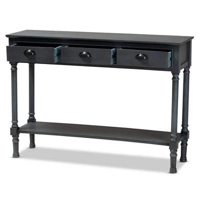 Garvey Wood 3 Drawer Entryway Console Table - Baxton Studio