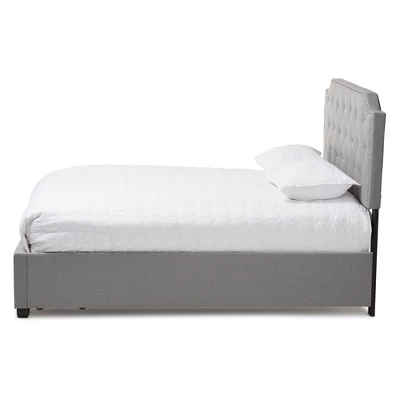 Aubrianne Modern And Contemporary Fabric Upholstered Storage Bed Gray - Baxton Studio - Image 6