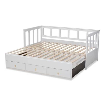 Twin To King Kendra Expandable Daybed With Storage Drawers White - Baxton Studio - Image 7