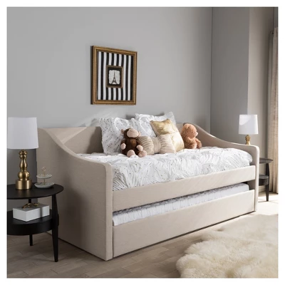 Twin Barnstorm Modern And Contemporary Fabric Upholstered Daybed With Guest Trundle Bed - Baxton Studio - Image 4