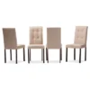 5pc Andrew Modern And Contemporary Fabric Upholstered Grid Tufting Dining Set Dark Brown/Beige - Baxton Studio